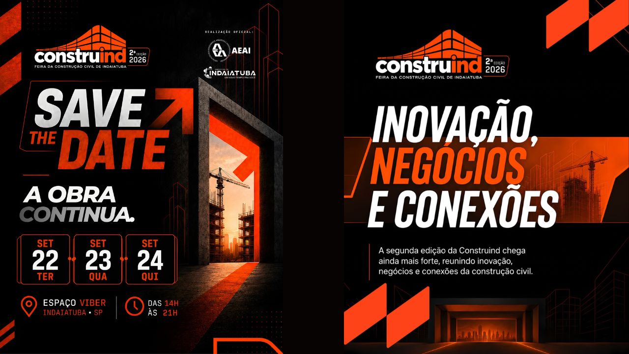 Banner com logotipo e apresentação da Construind 2026